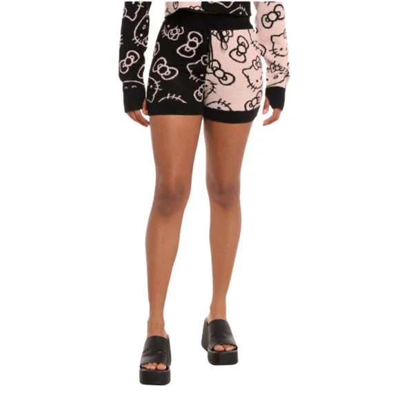 Hot Topic Hello Kitty Bow Crop Sweater and Shorts Set Size S/M BNWT